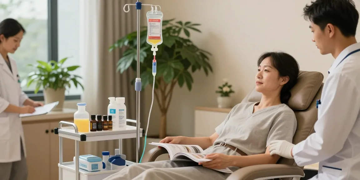 IV therapy supplies being used in a wellness clinic setting to enhance patient care.